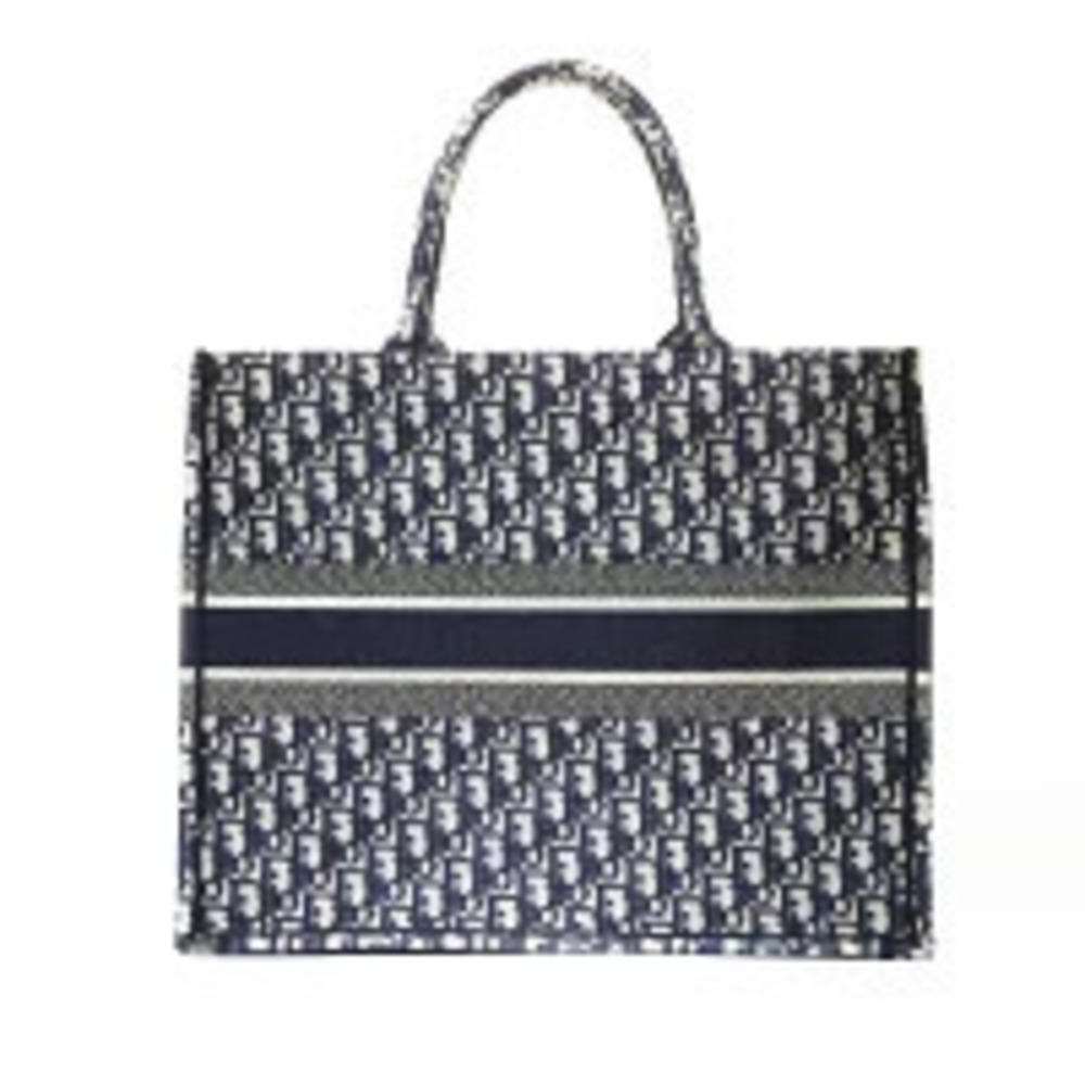 Christian Dior Book Tote Canvas Bag Navy Blue